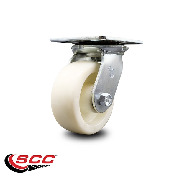 5 Inch Heavy Duty Top Plate Nylon Swivel Caster With Roller Bearing SCC